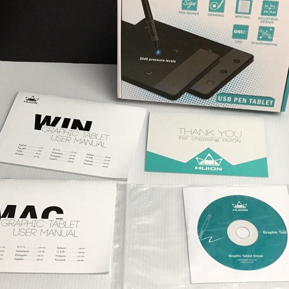 HUION 420 OSU Tablet Graphics Drawing Pen Tablet with Digital Stylus - 4 x 2.23 - Picture 6 of 6